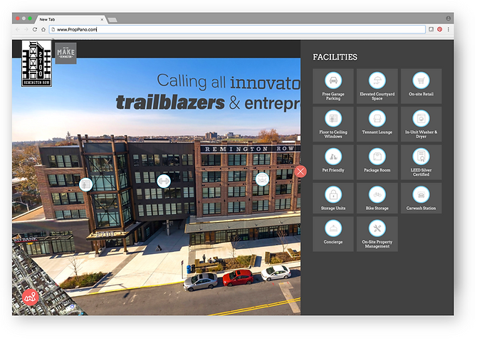 Custom virtual tour menu