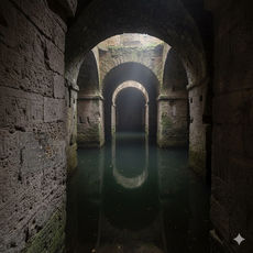 Vista  de Bérgamo subterránea