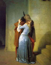 "El Beso" de Hayez, pintura de la Pinacoteca de Brera 
