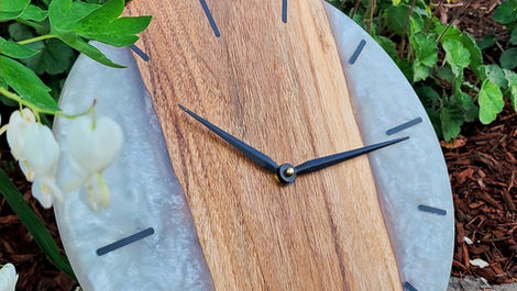 Handcrafted Wood & Epoxy Clocks
