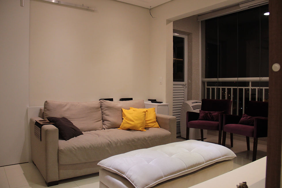 Sala de estar com varanda integrada