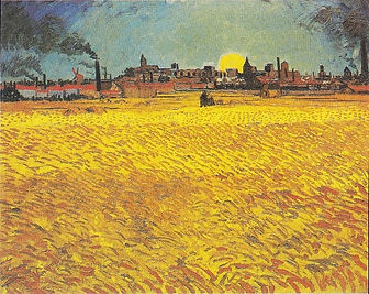 Vincent van Gogh, Champ de blé au soleil couchant, 1888. Huile sur toile, 74 x 91. Musée des Beaux-Arts de Winterthour