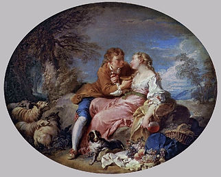 François Boucher, Scène pastorale, XVIIIème siècle. Huile sur toile, 93,98 x 81,28. Musée de ll’Hermitage, Saint-Petersbourg
