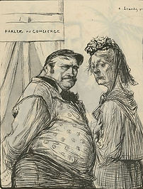 Charles Léandre, La Loge du concierge, 1901. Le Journal amusant