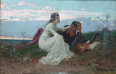 Paul Chenavard, Couple, XIXème siècle. Huile sur toile, 20,5 x 29. Musée des Beaux-Arts, Lyon