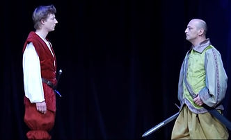 Rodrigue défie le Comte, acte II, scène 2. Cie Roumanoff, 2019