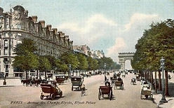 Véhicules sur les Champs-Élysée, vers 1910