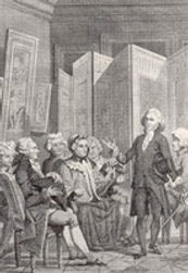 L’abbé Delille récitant La Conversation dans le salon de Madame Geoffrin, 1812. Gravure. Université d’Harvard