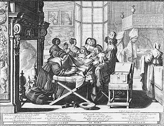 Abraham Bosse, Le mariage à la ville : l’accouchement, 1633. Eau-forte, 26,1 x 33,3. Musée Carnavalet, Paris