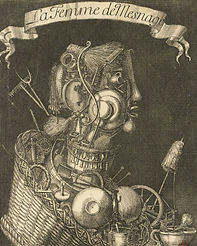 Nicolas Langlois, La Femme de ménage, XIIème siècle. Gravure, 26,9 x 17,7. BnF