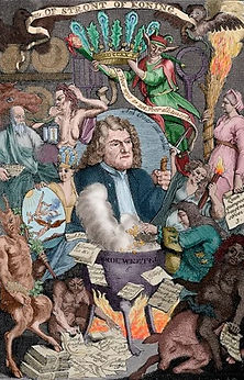 John Law nommé Contrôleur général des finances du royaume de France en 1720. Caricature