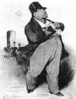 Honoré Daumier, Le Banquier, caricature in Le Charivari, 18 octobre 1835. Estampe, 35,7 x 26,9. Musée Carnavalet