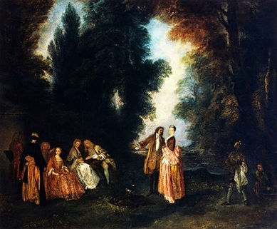 Antoine Watteau, La Conversation, 1721. Huile sur toile. Musée d’Art de Tolède, Espagne