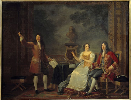 Julie Philipault, "Racine lisant Athalie devant Louis XIV et Madame de Maintenon", 1819. Huile sur toile, 114 x 146, musée du Louvre, Paris
