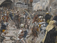 James Tissot, Jésus conduit de Caïphe à Pilate, 1886-1894. Aquarelle, 17 x 21,9. Brooklyn Museum