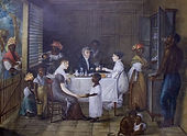 Charlotte Martner, Scène domestique à la Martinique, entre 1803-1821. Huile sur toile, 41 x 31. Collection privée