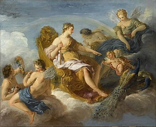 François Lemoyne, Iris, Junon et Flore, 1720. Huile sur toile, 82 x 100. Musée du Louvre, Paris