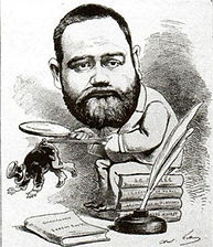 Gill, Zola l’observateur, 1876. Caricature, 49,8 x 33,5. L’Éclipse, 16/04/1876