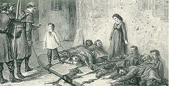 Léopold Flameng, pour illustrer « Sur une barricade » de V. Hugo, 1874