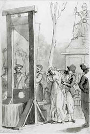 Mettais, 1793, l’exécution d’Olympe de Gouges, lavis. British Museum