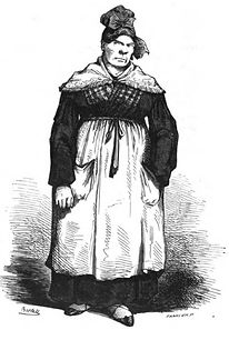 Une paysanne au XIXème siècle. Illustration de Bertall