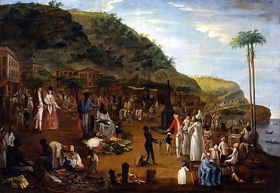 Le Masurier, Marché de Saint-Pierre en Martinique, 1775. Huile sur toile, 169 x 234. Musée Calvet, Avignon