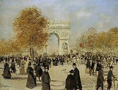 Jean-François Raffaëlli, Les Champs-Élysées, 1902. Huile sur toile, 65,4 x 81,3. Musée des Beaux-Arts de Reims