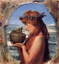 Lawrence Alma-Tadema, Pandora, 1881. Aquarelle sur papier, 28 x 23,4. Collection particulière