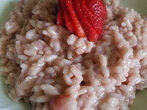 Strawberries risotto