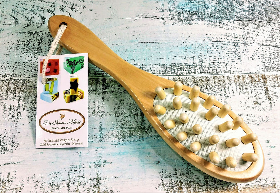 Thumbnail: 10" dual sided massage and natural bristle body brush.