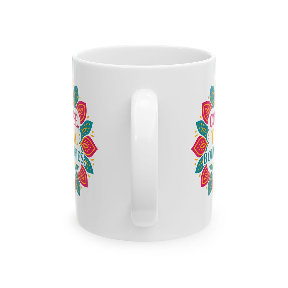 Thumbnail: Coffee Yoga Boundaries Mug, Zen Coffee Cup