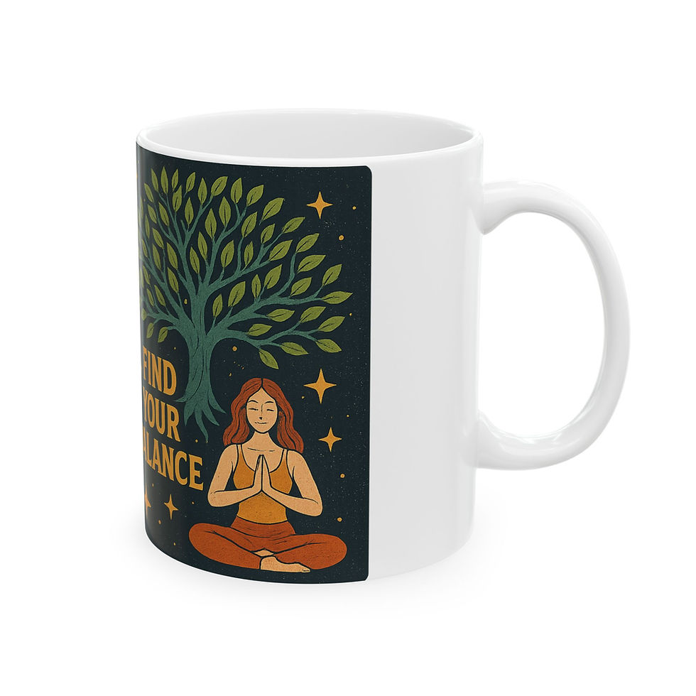 Thumbnail: Mindfulness Ceramic Mug - Find Your Balance, Yoga Gift