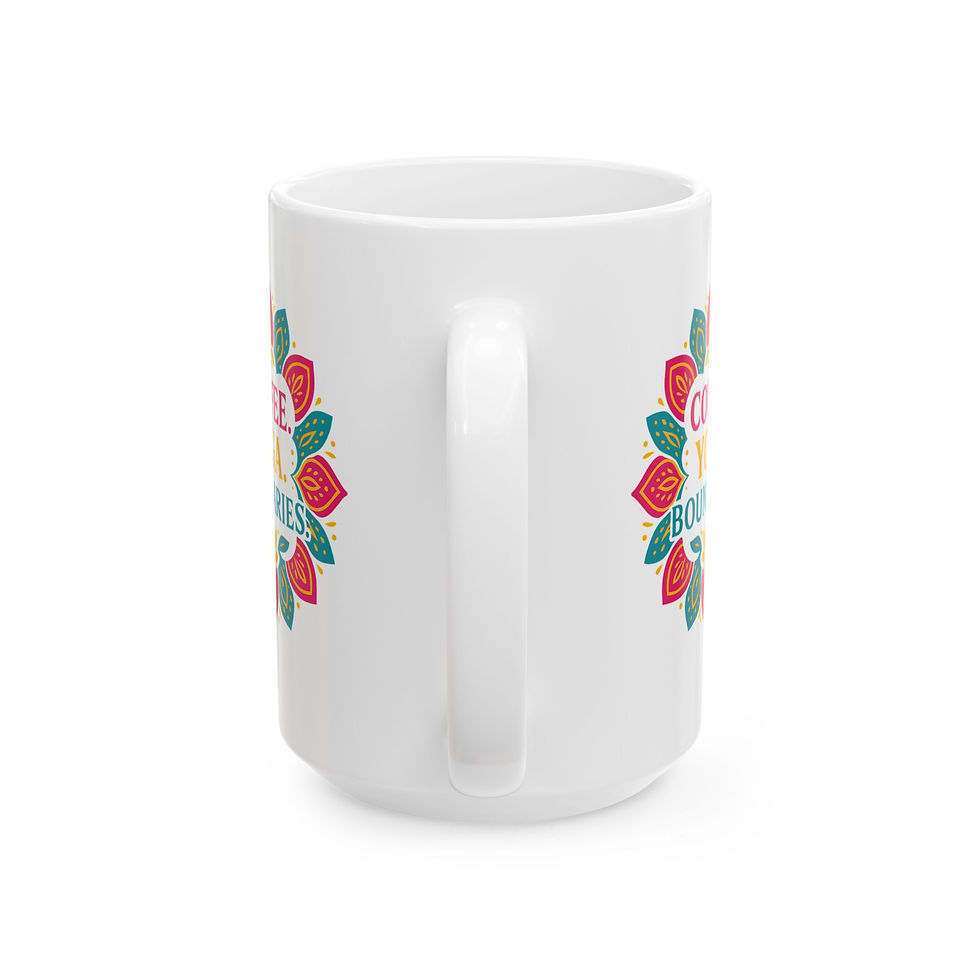 Thumbnail: Coffee Yoga Boundaries Mug, Zen Coffee Cup