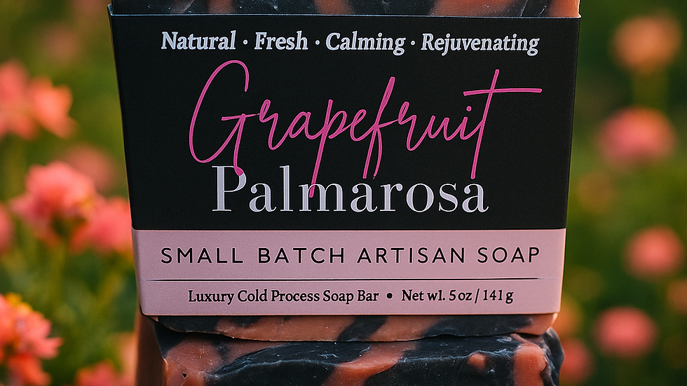 Eye-level view of a grapefruit and palmarosa plant