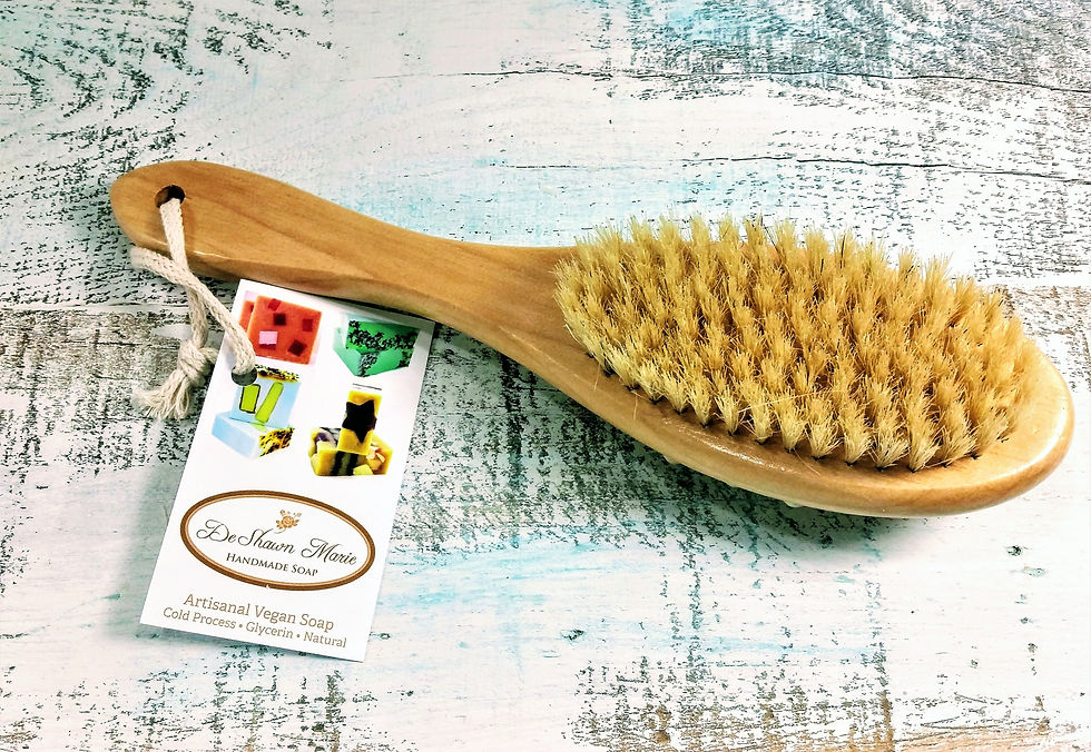 Thumbnail: 10" dual sided massage and natural bristle body brush.