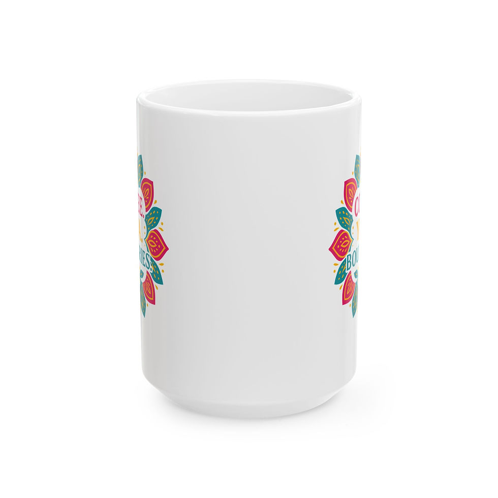 Thumbnail: Coffee Yoga Boundaries Mug, Zen Coffee Cup