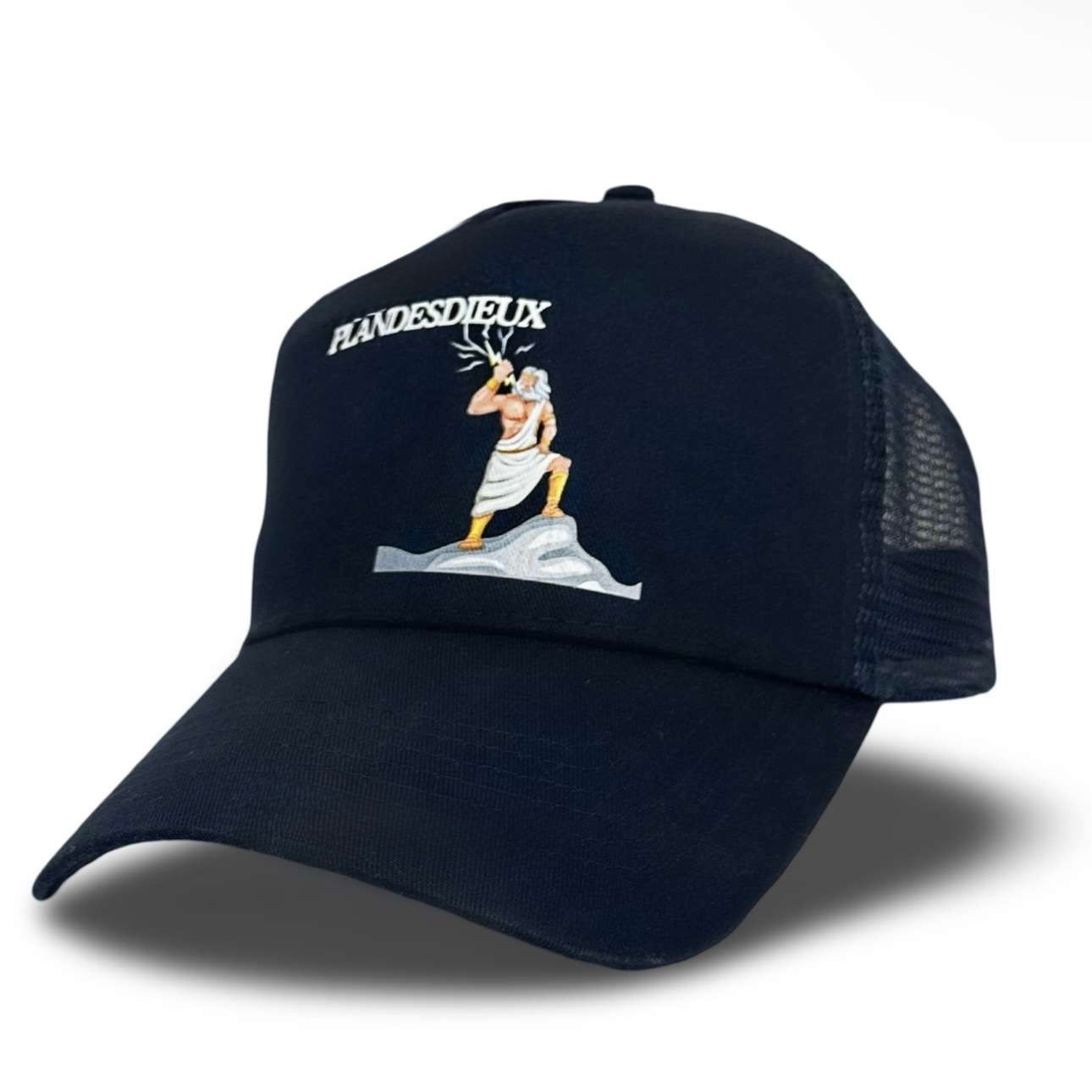 Navy Printed Zeus on Wave Hat