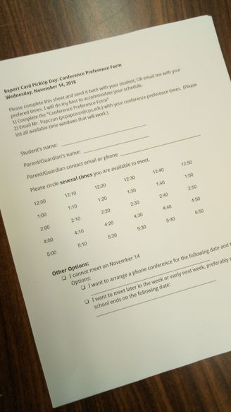 Report Card PickUp Conferences