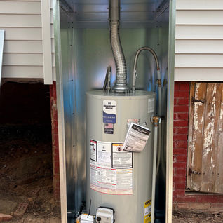 Exterior Water Heater in aqua hut