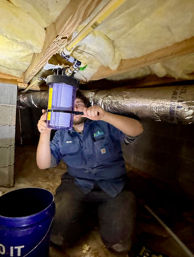 Water filter being installed