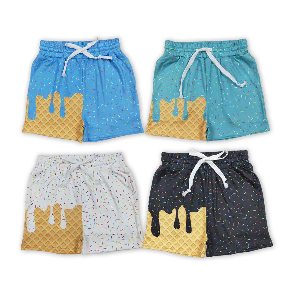 Baby Boys Sibling Kids Boys Ice Cream Drip Pocket Shorts Elastic Waist Shorts Ki