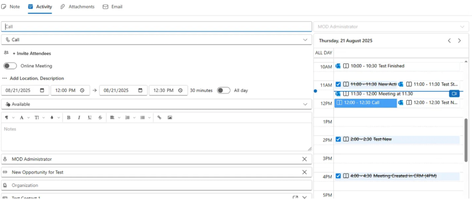 Track Calendar Events from Opportunity Records