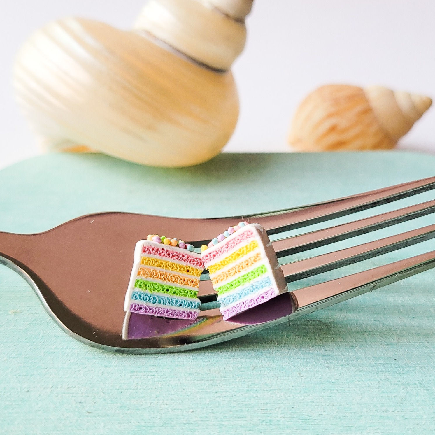 Rainbow Cake Ear Studs