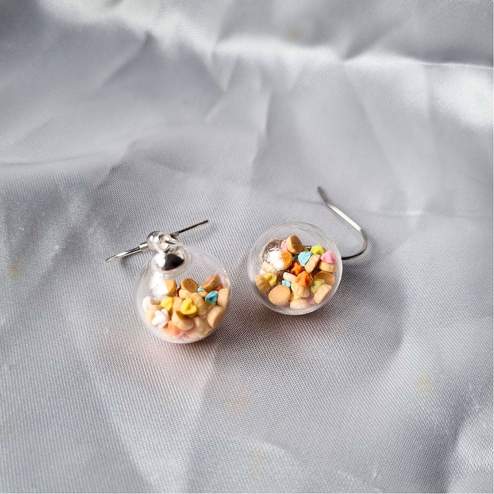Thumbnail: Iced Gems in Glass Globe Dangling Earrings