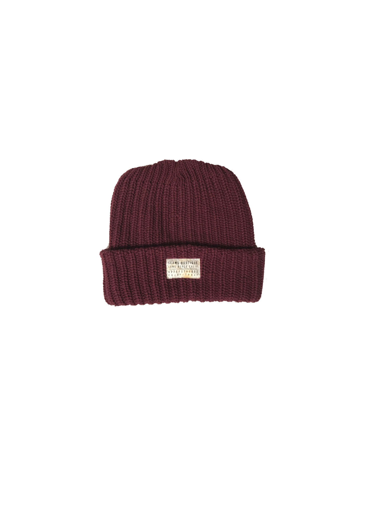 Seams Knit Beanie - Burgundy