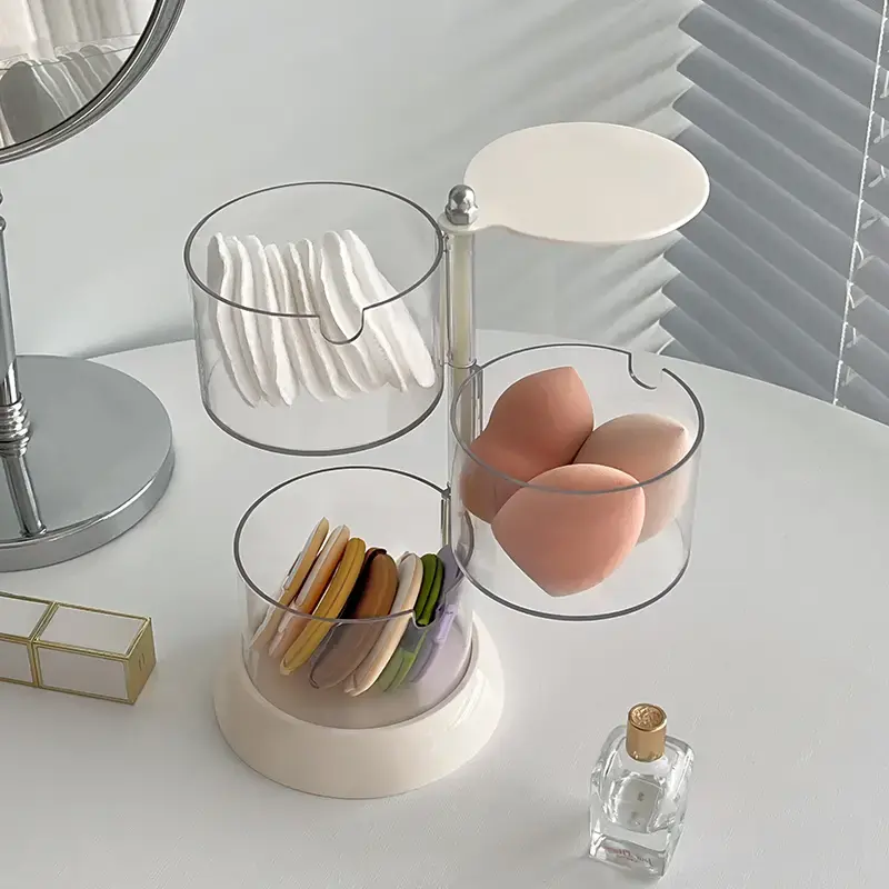 Thumbnail: Rotatable Clear Jewelry Organizer with Lid and Tray