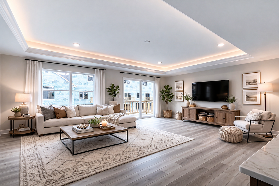 spacious townhome family room