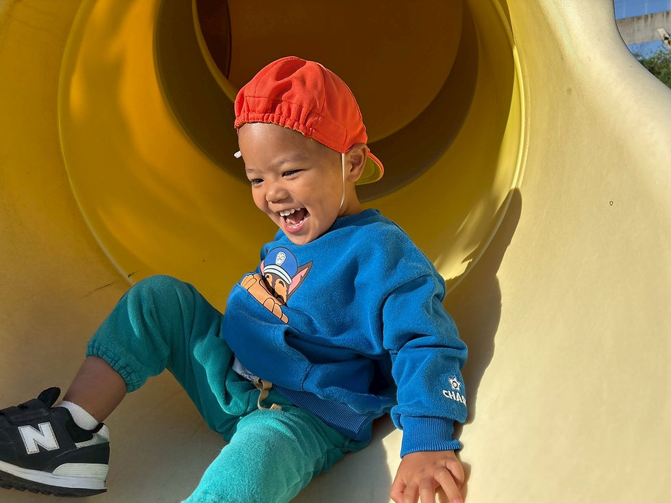 色んな遊具にどんどん登りチャレンジ！広場を走り回るこども達