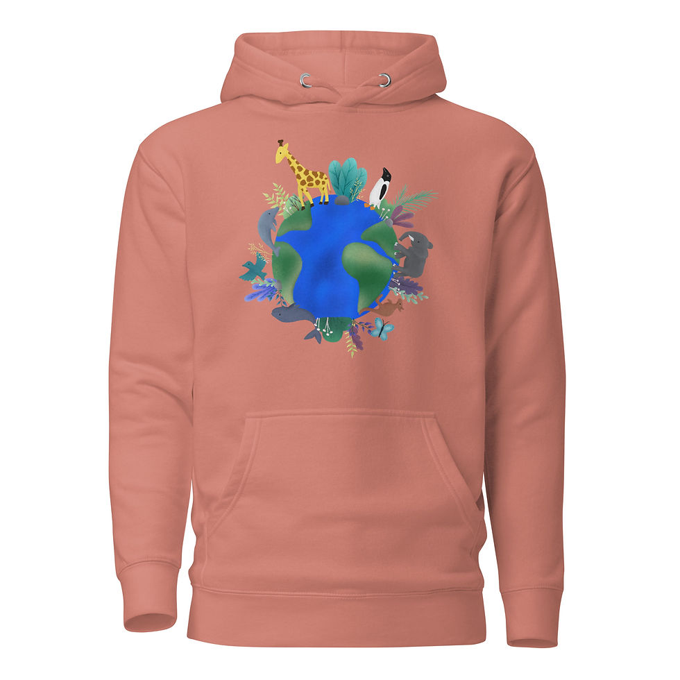Thumbnail: Animal Globe by Christa’s Corner Art - Unisex Hoodie