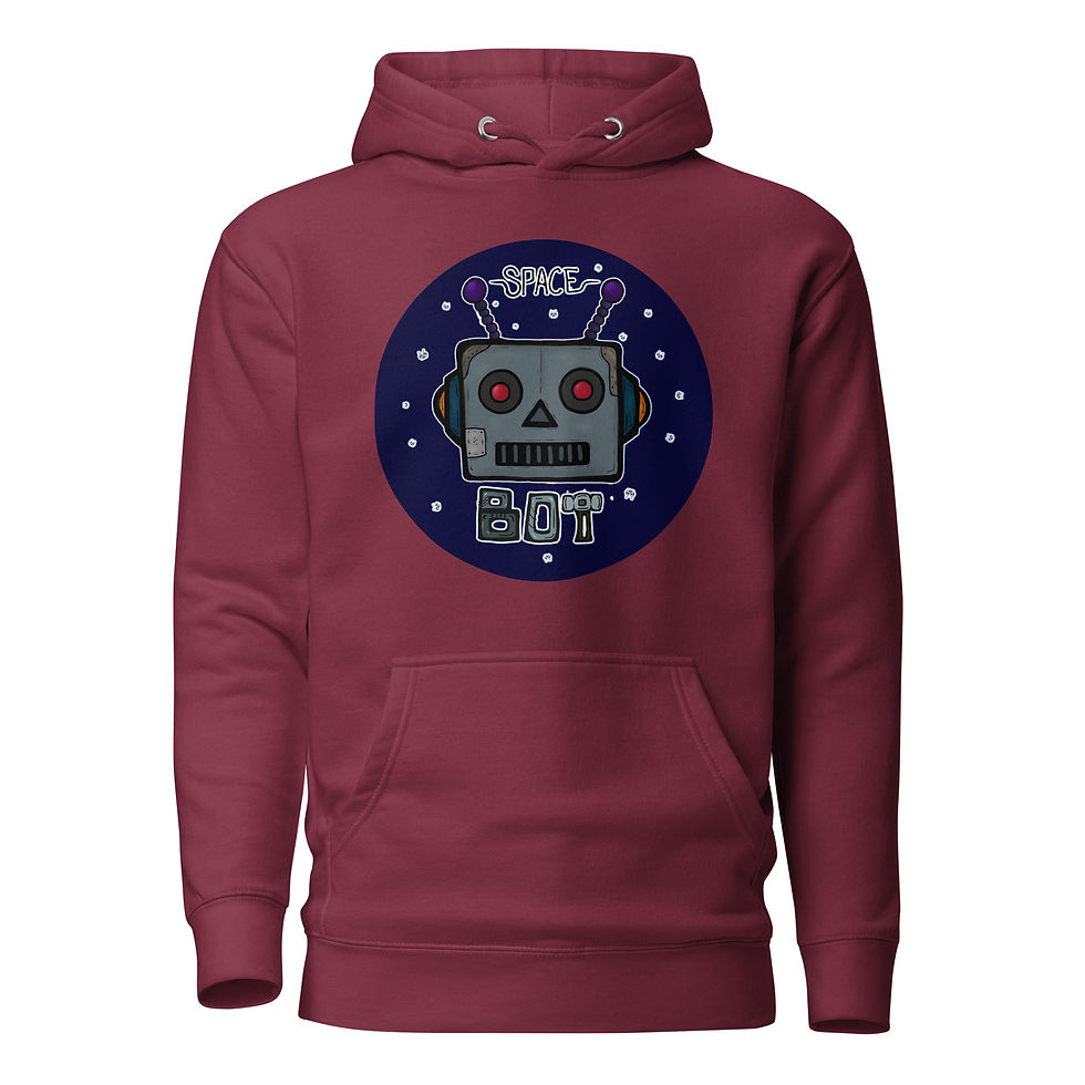 Thumbnail: SpaceBot by Leah Dede - Unisex Hoodie